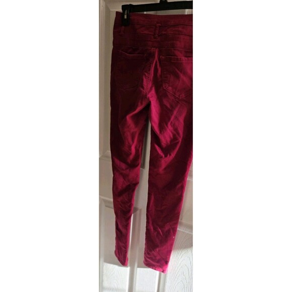 Refuge Hi - Waist Super Skinny Jeggings Pants Womens Size 4 Maroon Burgandy Red - Picture 7 of 13
